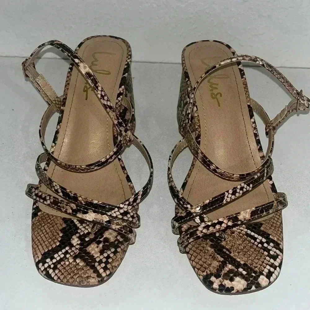 Lulus snake print sandals size 8